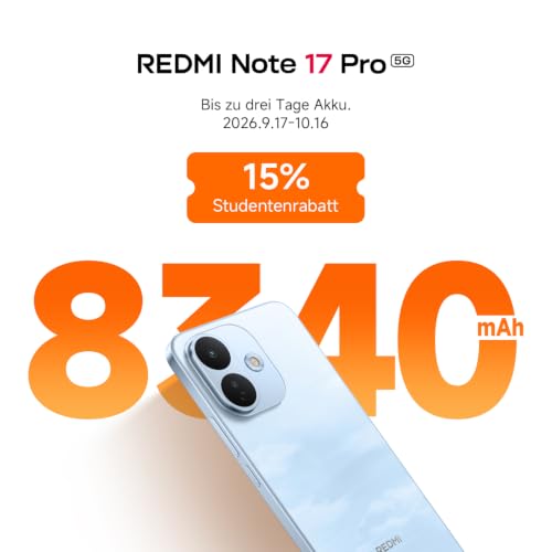 Detalle 2 de Xiaomi Redmi Note 17 Pro 5G – 8 GB RAM / 512 GB Speicher, Schwarz, 8340 mAh Akku