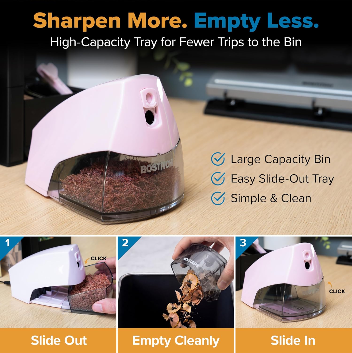 Thumbnail 6 de Bostitch Electric Pencil Sharpener, Pink