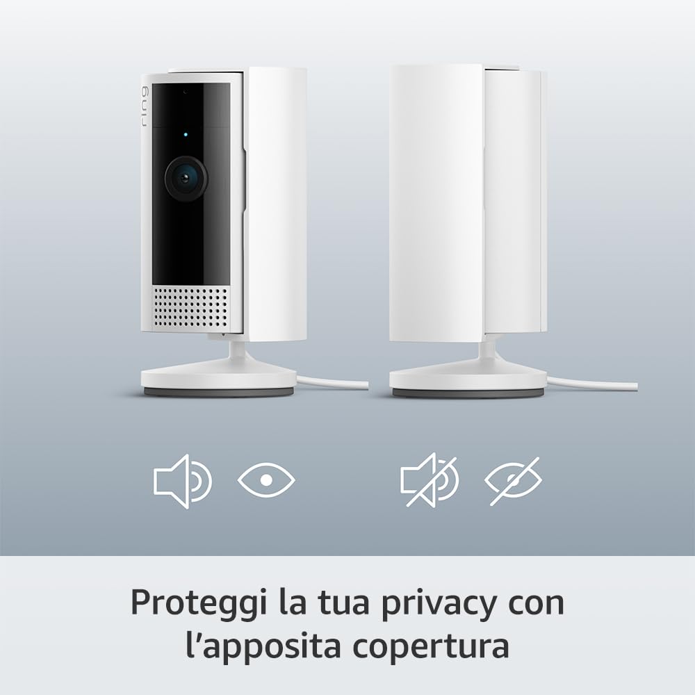 Detalle de Ring Videocamera interna (Indoor Cam 2ª gen.) con cavo USB-A a Micro-USB da 3 metri