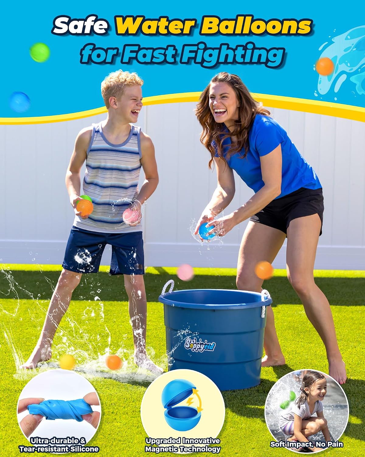 Detalle 2 de SOPPYCID 10PCS Reusable Water Balloons Quick Fill