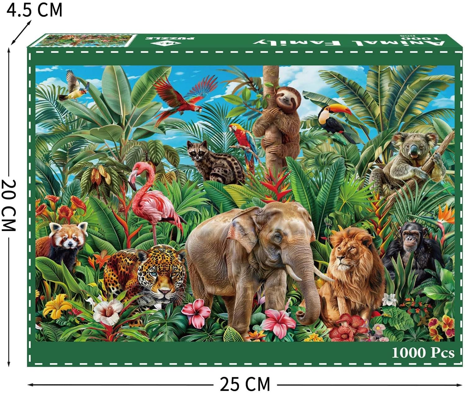 Thumbnail 2 de Puzzle 1000 Teile für Erwachsene mit Tierfamilie-Motiv – 70 x 50 cm, inkl. Farbbox und Poster
