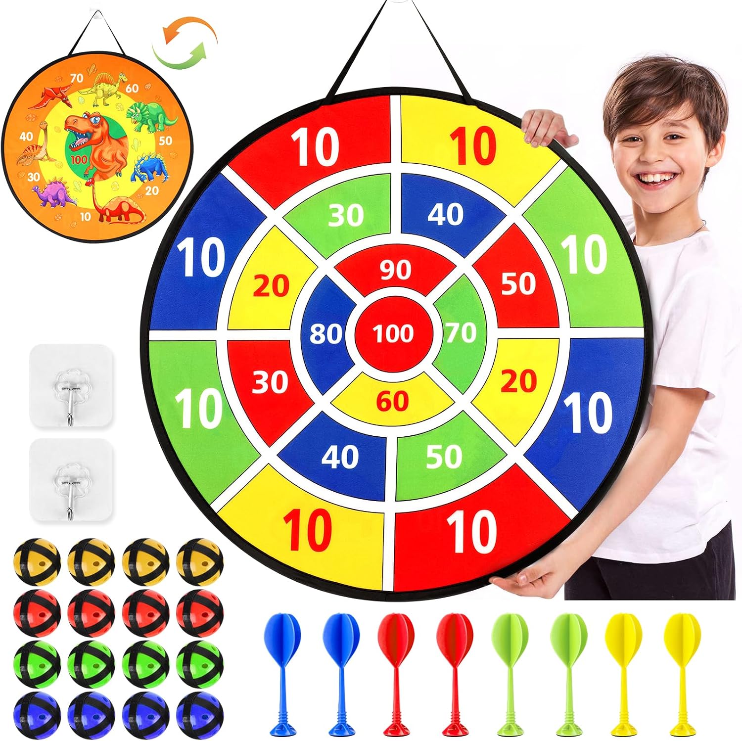 Detalle de Dinosaur Theme 26-inch Dart Board for Kids