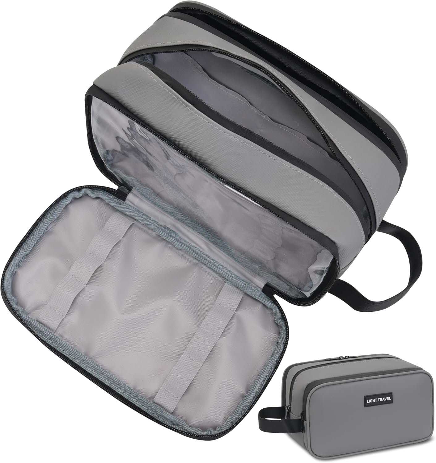 Detalle 2 de IHIGOGOFA Travel Toiletry Bag for Men: Water-Resistant, Dry & Wet Separation, Portable Organiser