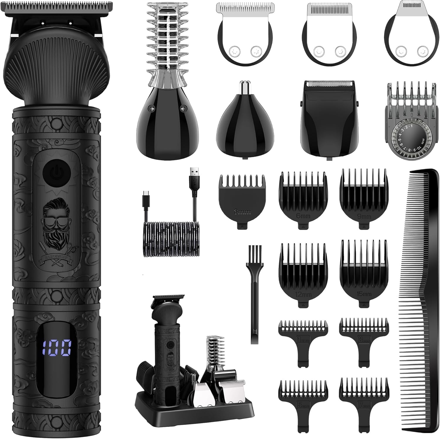 Detalle de Scttomon Beard Trimmer for Men: 7-in-1 Cordless Grooming Kit with T-Blade Precision