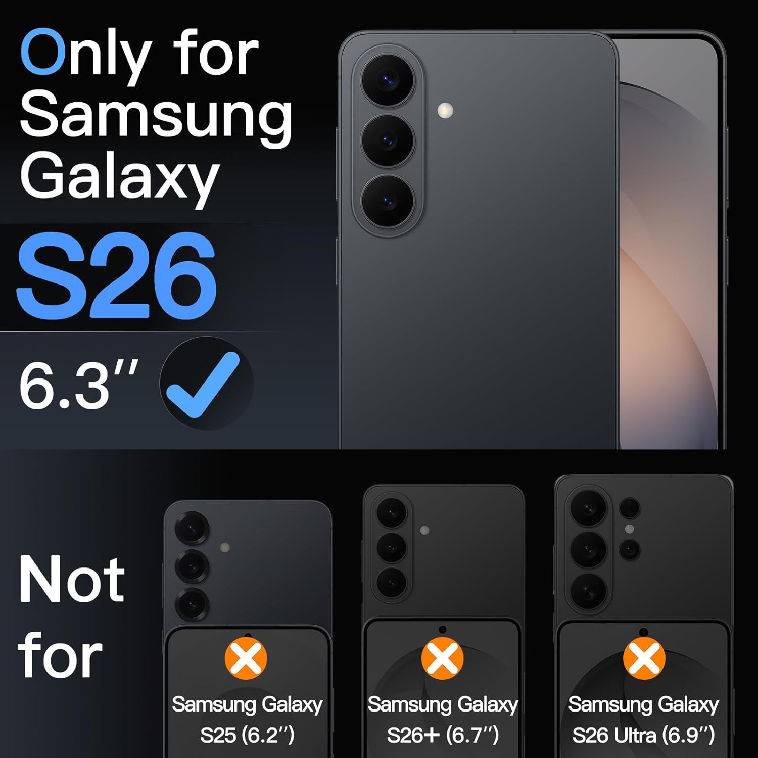 Thumbnail 1 de JETech 3 in 1 Cover Opaca per Samsung Galaxy S26 – protezione completa con pellicole in vetro temperato