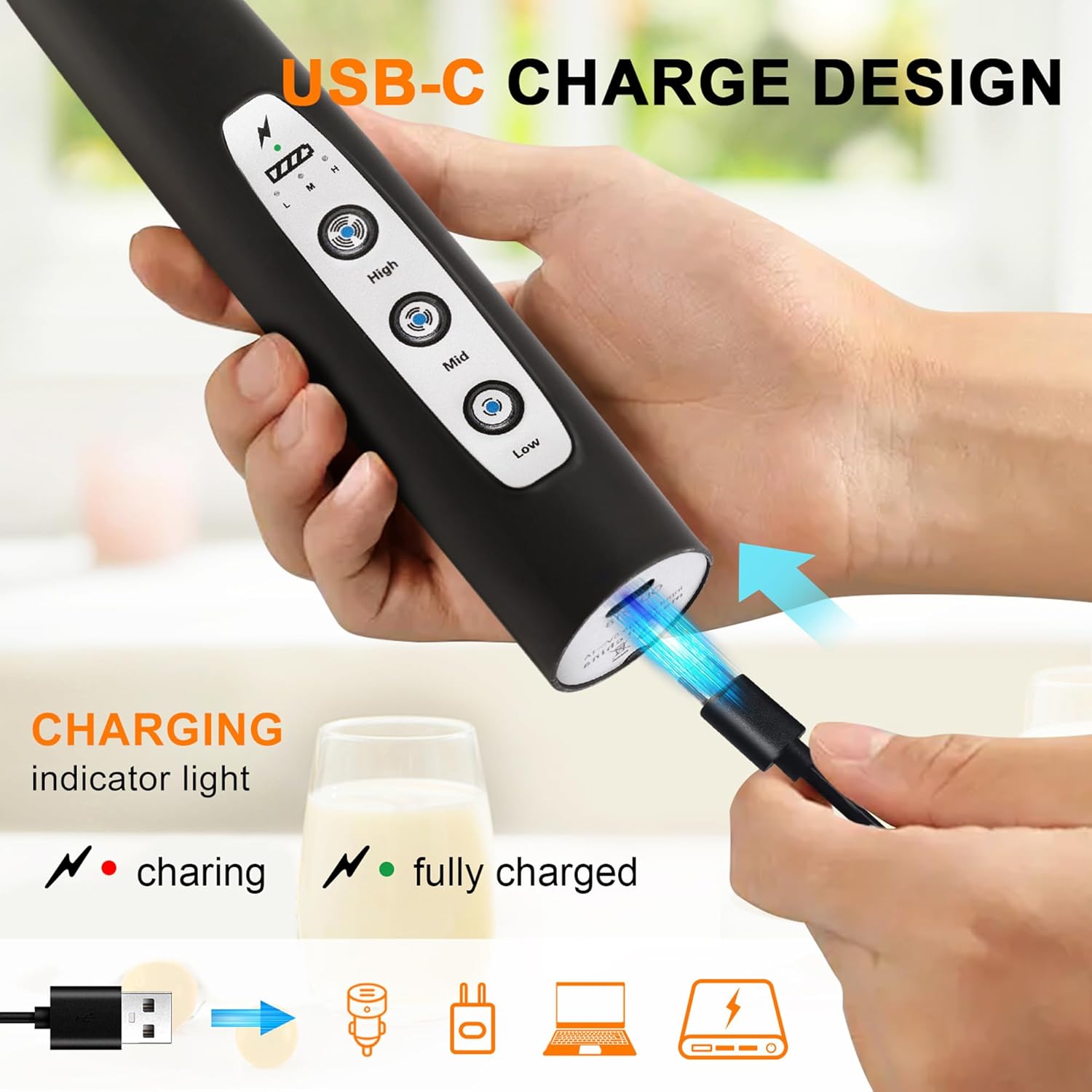 Thumbnail 1 de YUSWKO Handheld Milk Frother 1500mAh 🥛