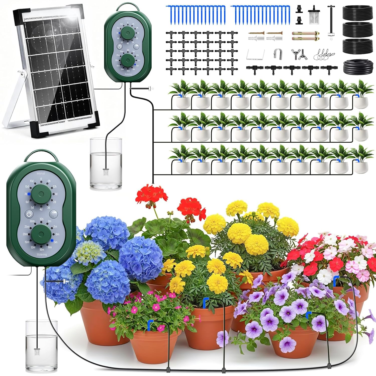 Detalle de Kit di Irrigazione Automatica Solare per 30 Piante in Vacanza