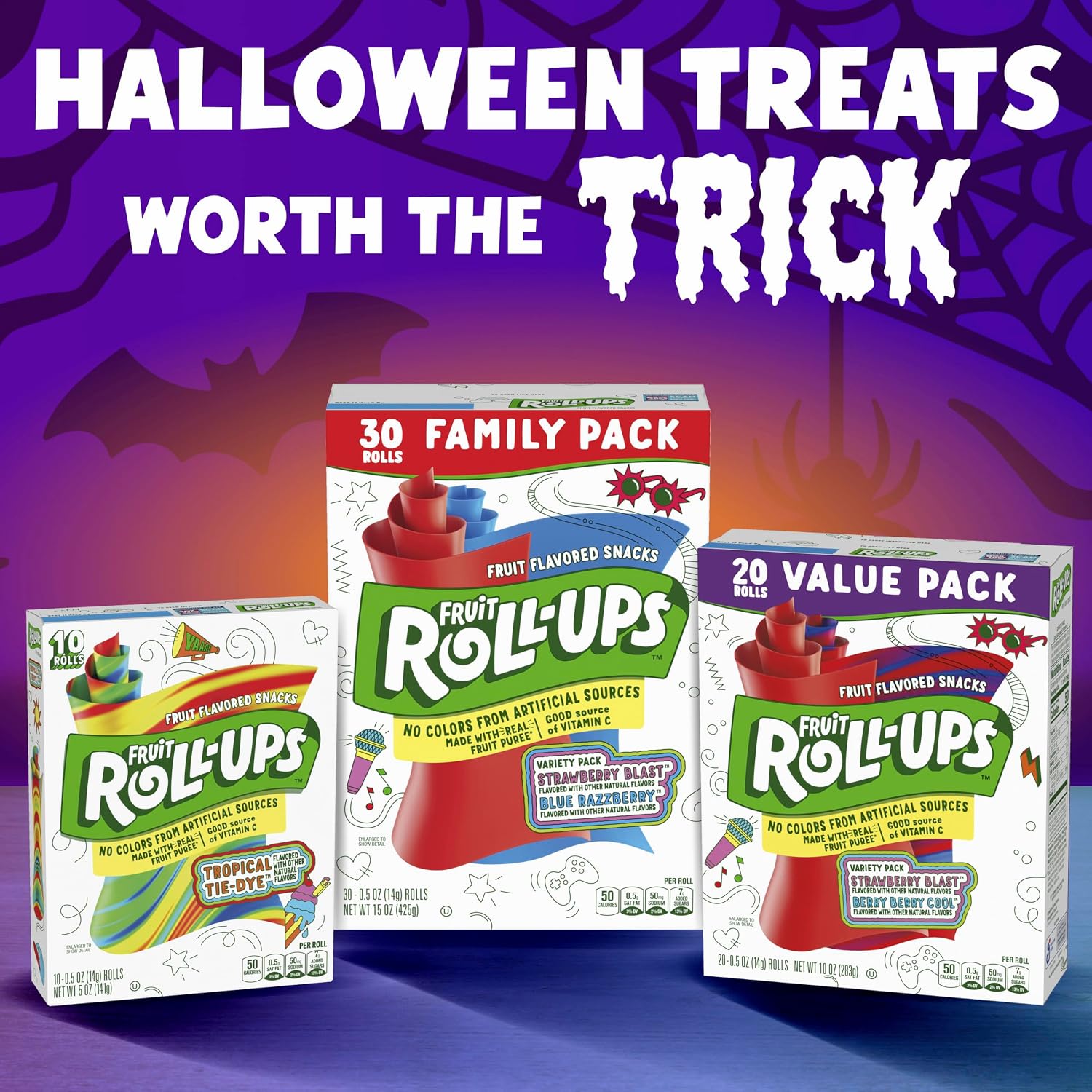 Thumbnail 5 de Fruit Roll-Ups Rainbow Sherbet Fruit Flavored Snacks, 30 Rolls, 15 oz