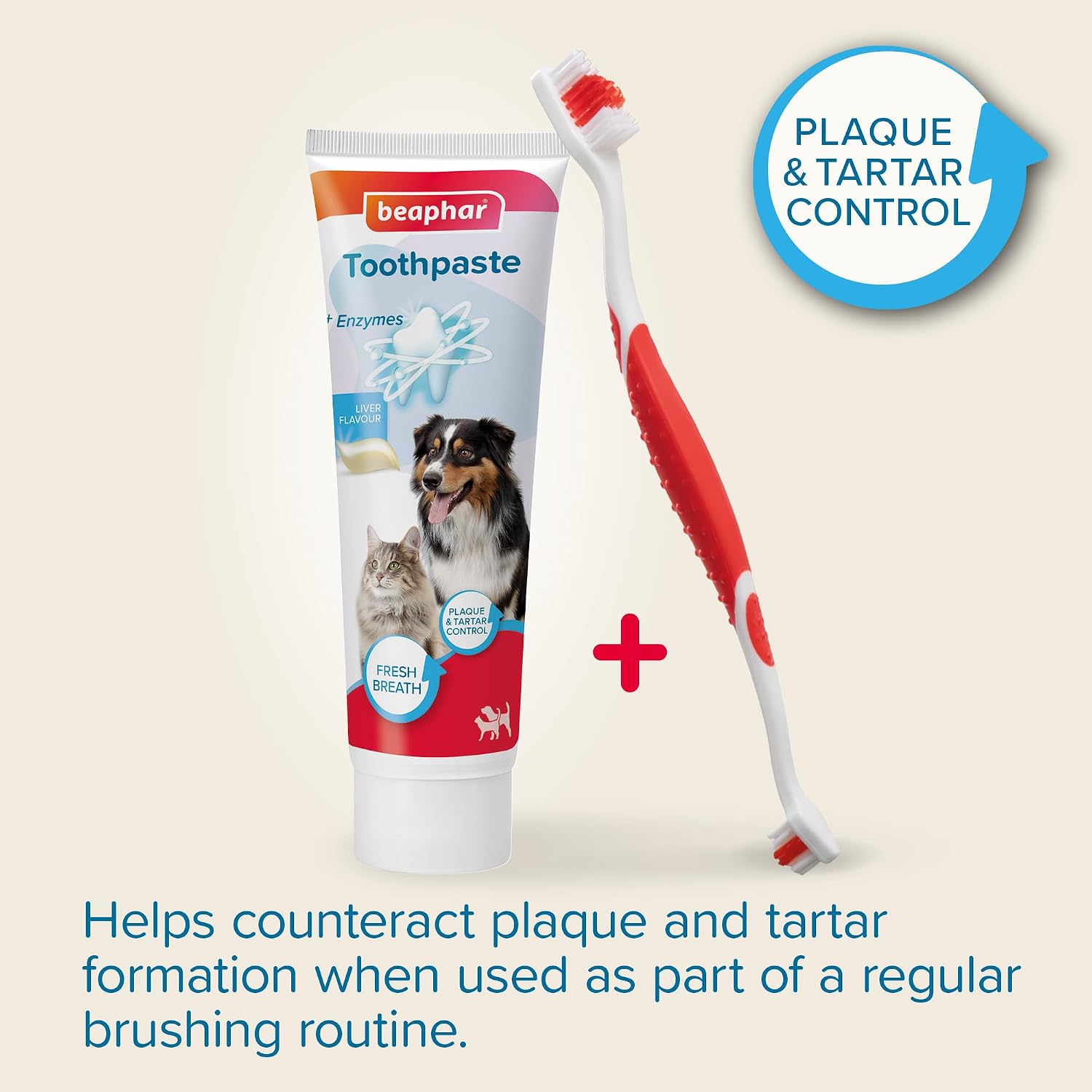 Detalle de Beaphar Toothbrush & Toothpaste Dental Care Kit for Cats & Dogs