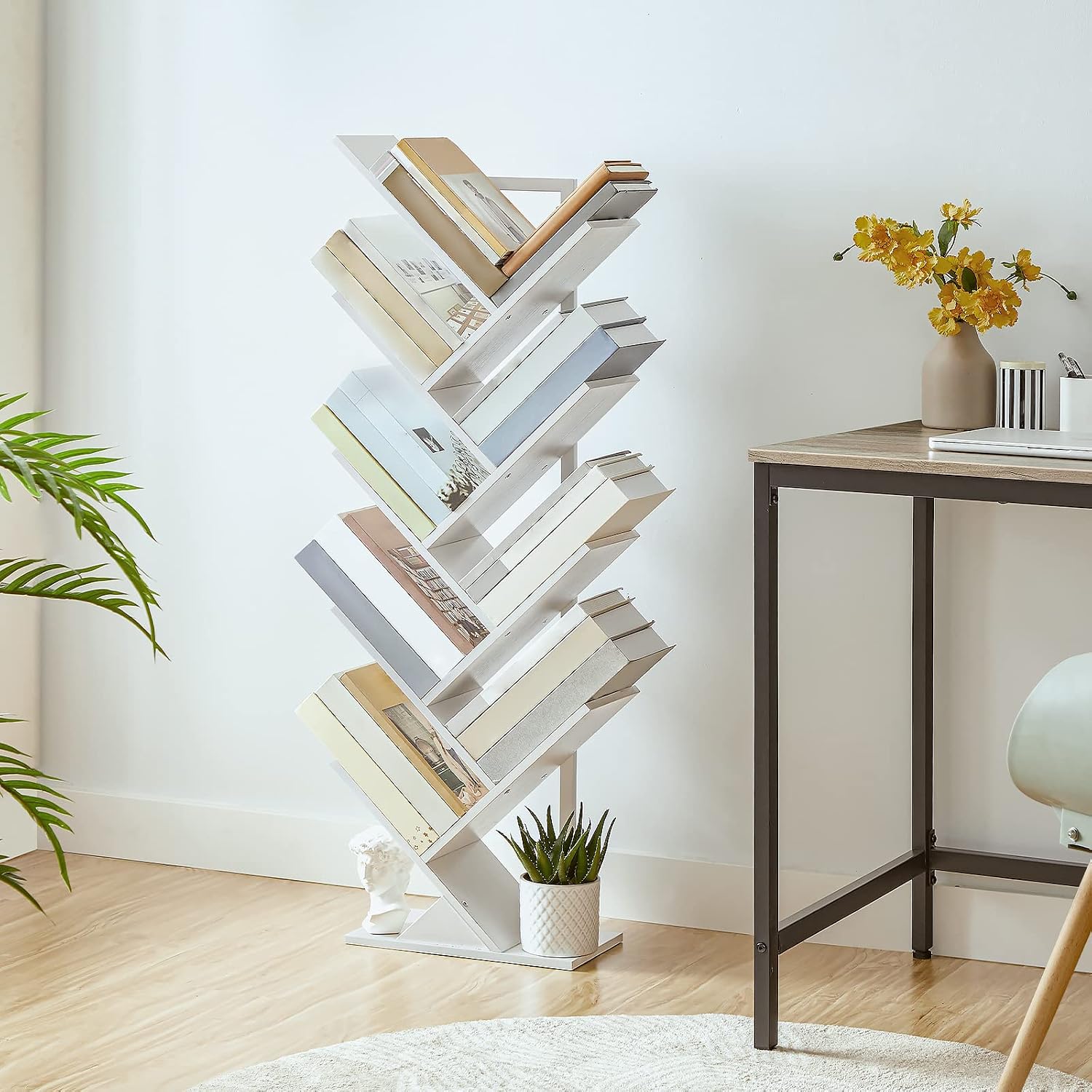 Detalle de HOOBRO Tree Shelf 9-Tier Bookcase