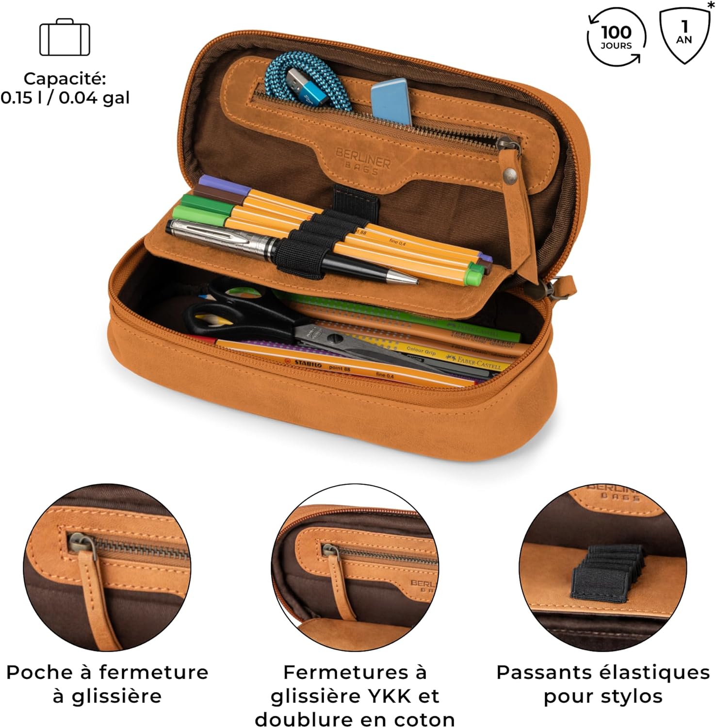 Thumbnail 3 de Berliner Bags Felix trousse cuir 22,5 cm ✏