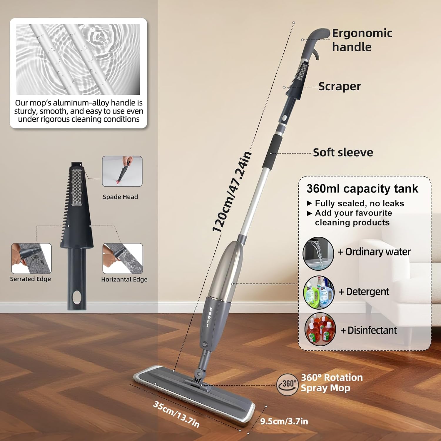 Thumbnail 2 de Microfibre Spray Mop with 360° Rotating Head