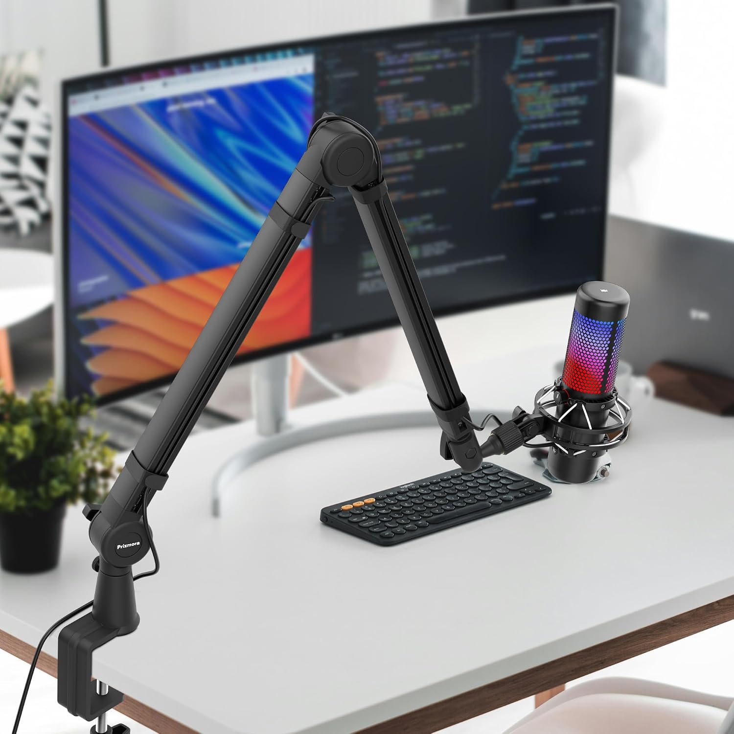 Detalle 2 de Prizmora AS26 Microphone Boom Arm with 360° Rotation and Cable Management