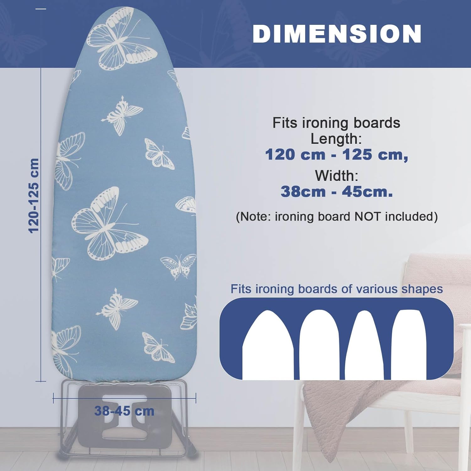Thumbnail 4 de Frilodge Ironing Board Cover 125 x 45 cm