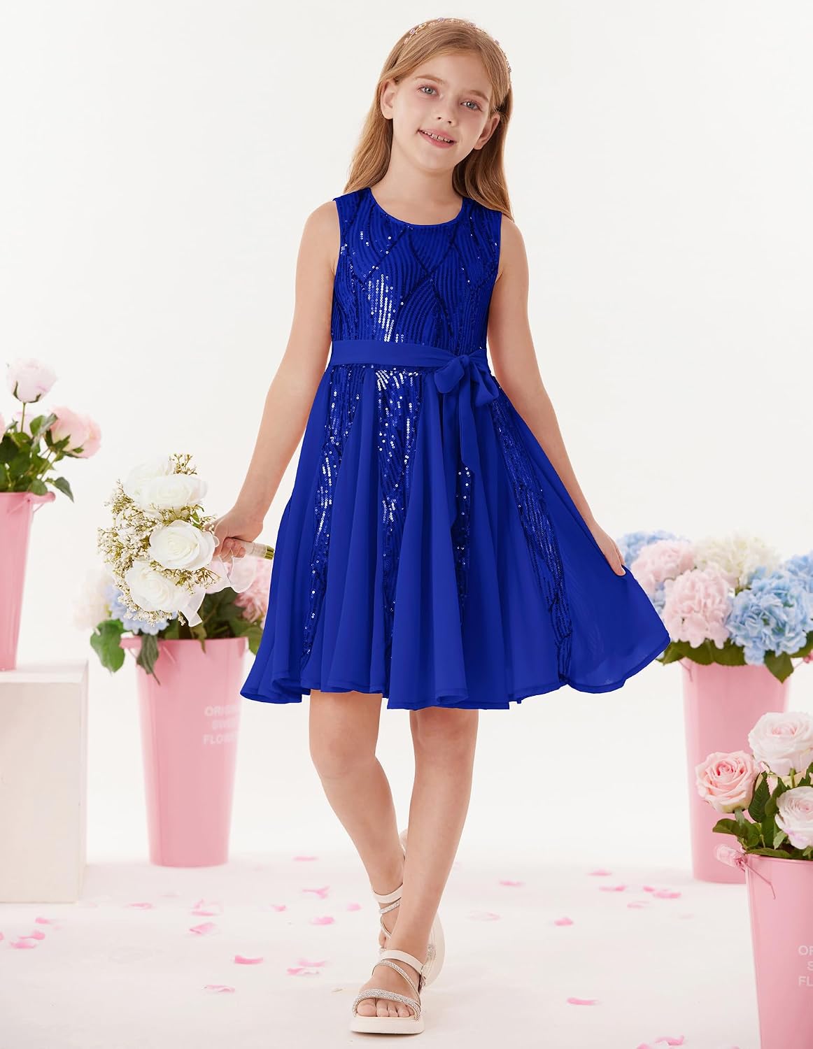 Detalle de GRACE KARIN Vestito da principessa con paillettes per bambine 5–12 anni