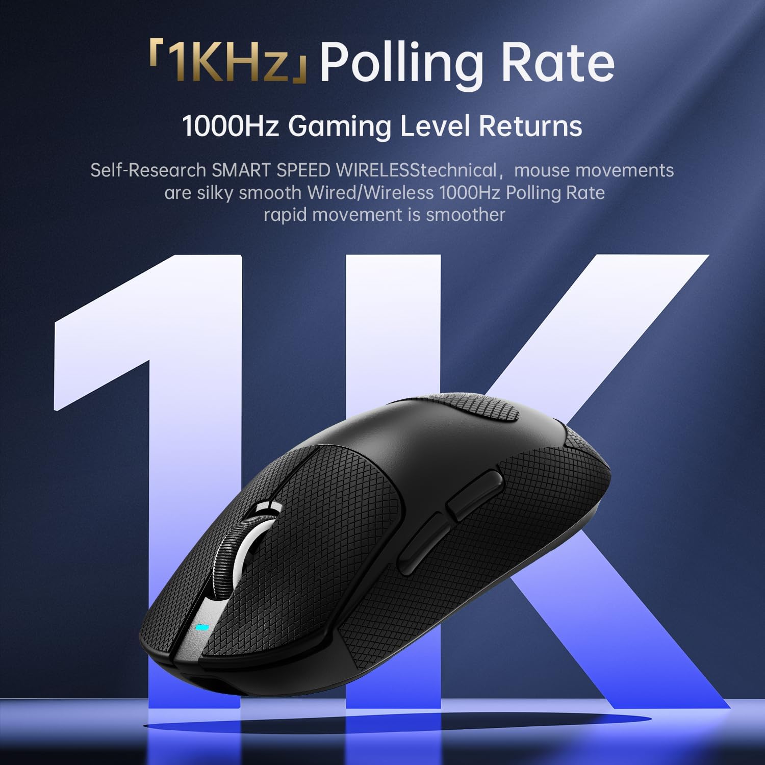Detalle 2 de ATTACK SHARK X8SE Maus – Ultra-leichtes Gaming mit Grip Tape für große Hände