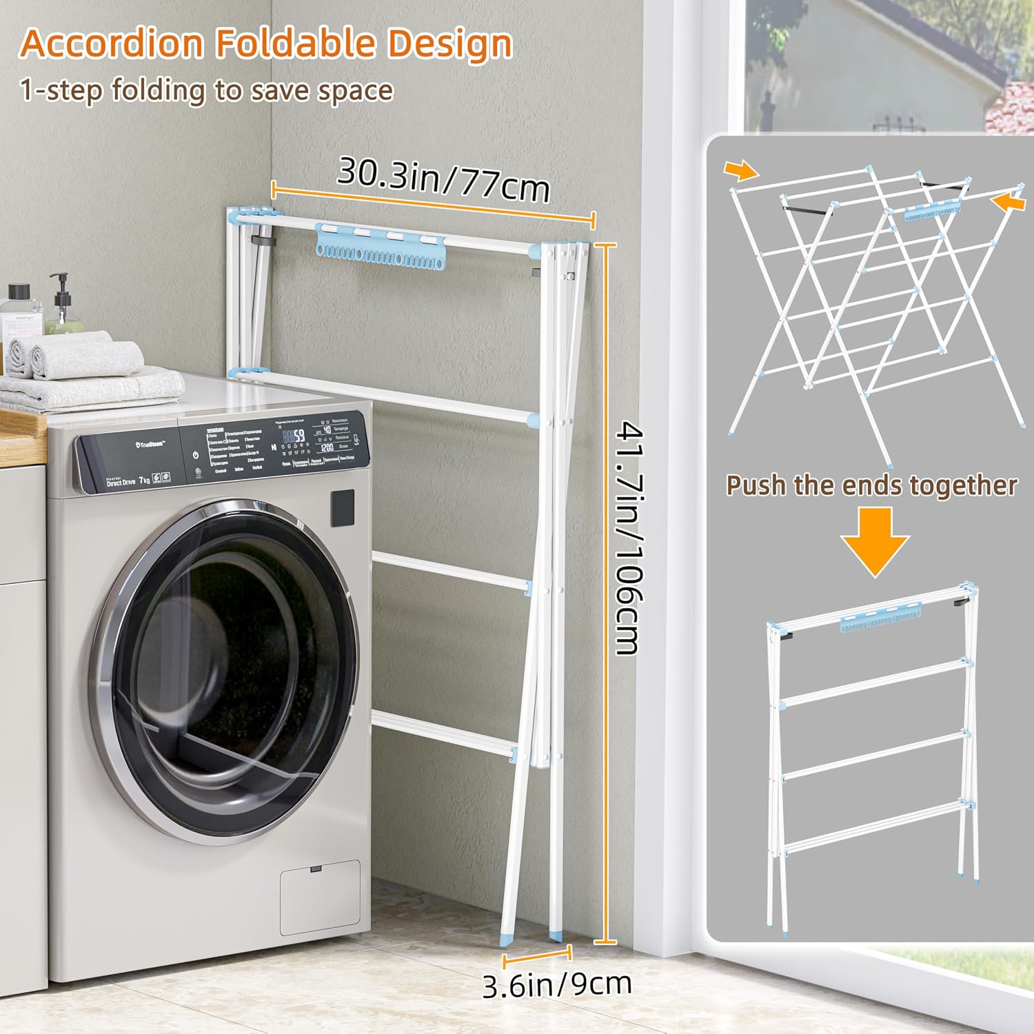 Detalle 1 de Clothes Drying Rack with 12 Poles