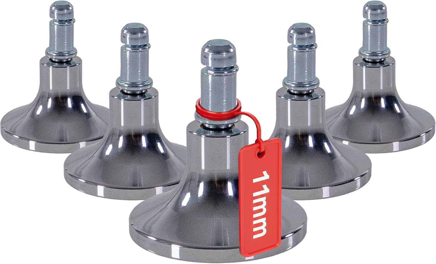Thumbnail 3 de HJH Office 619043 Piedini per sedie da ufficio STATO-M, perno 11 mm Nero/Cromo – per pavimenti morbidi