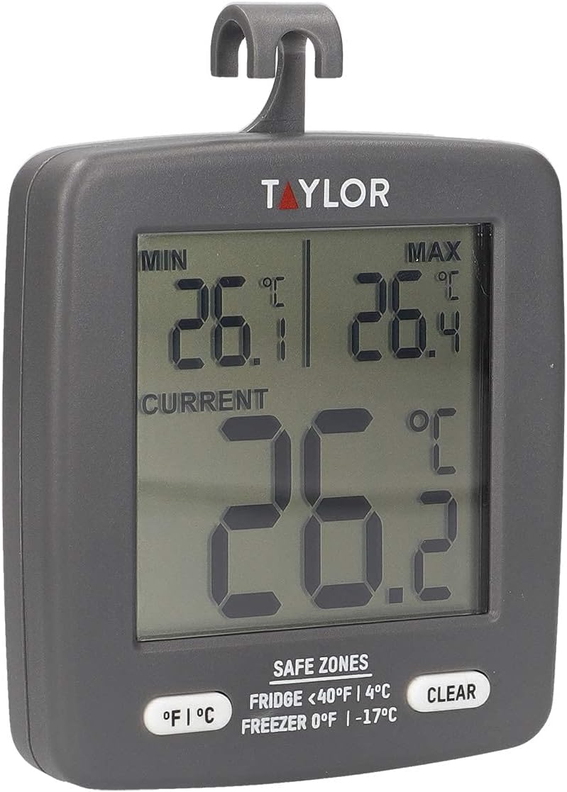 Detalle de Taylor Pro Thermomètre Numérique pour Réfrigérateur et Congélateur – affichage Min/Max, 7,5 x 8 cm, plastique