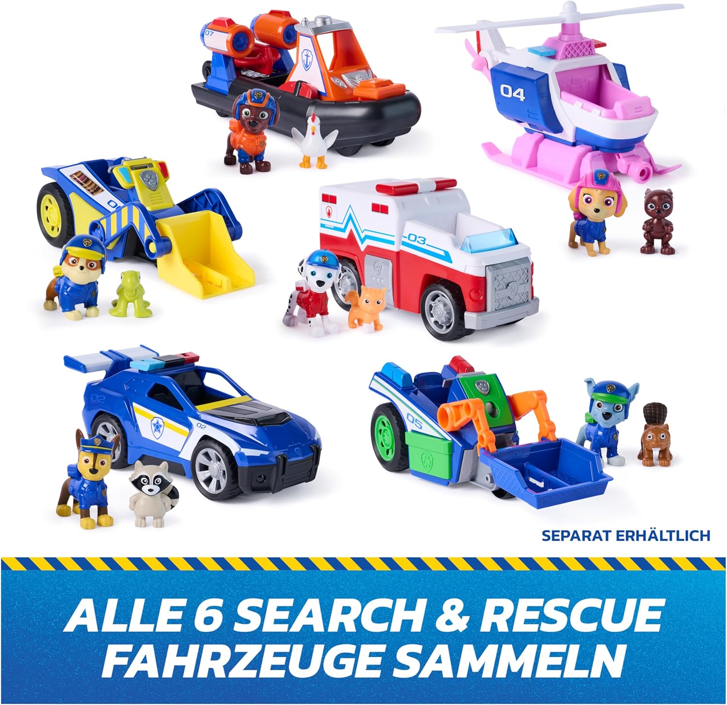 Thumbnail 5 de PAW Patrol – Search & Rescue: Rockys Rettungs-Fahrzeug (Rückziehmotor), ca. 15 cm inkl. Figur & Eichhörnchen