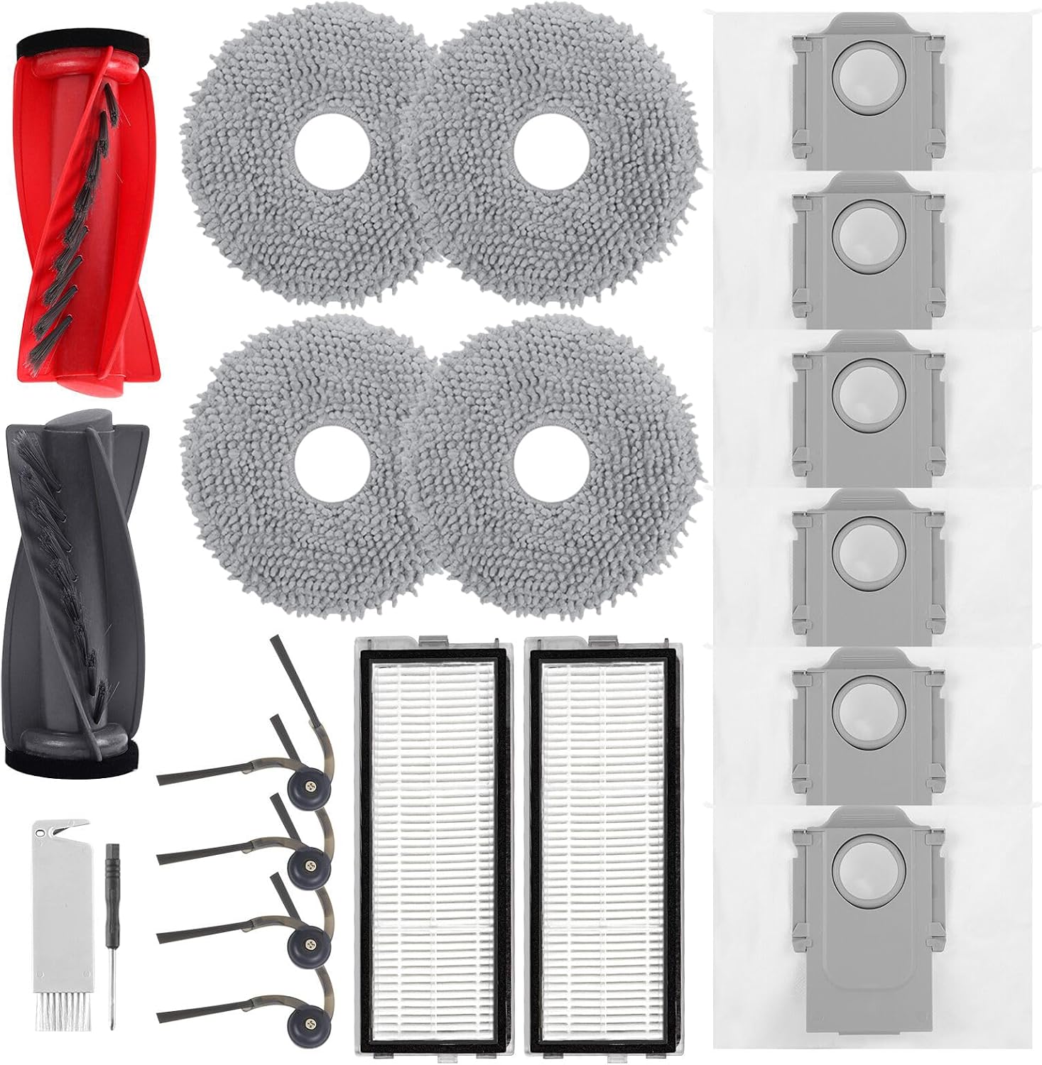 Detalle de VIEWALL Qrevo Curv accessoireset voor Roborock met HEPA-filters en stofzakken