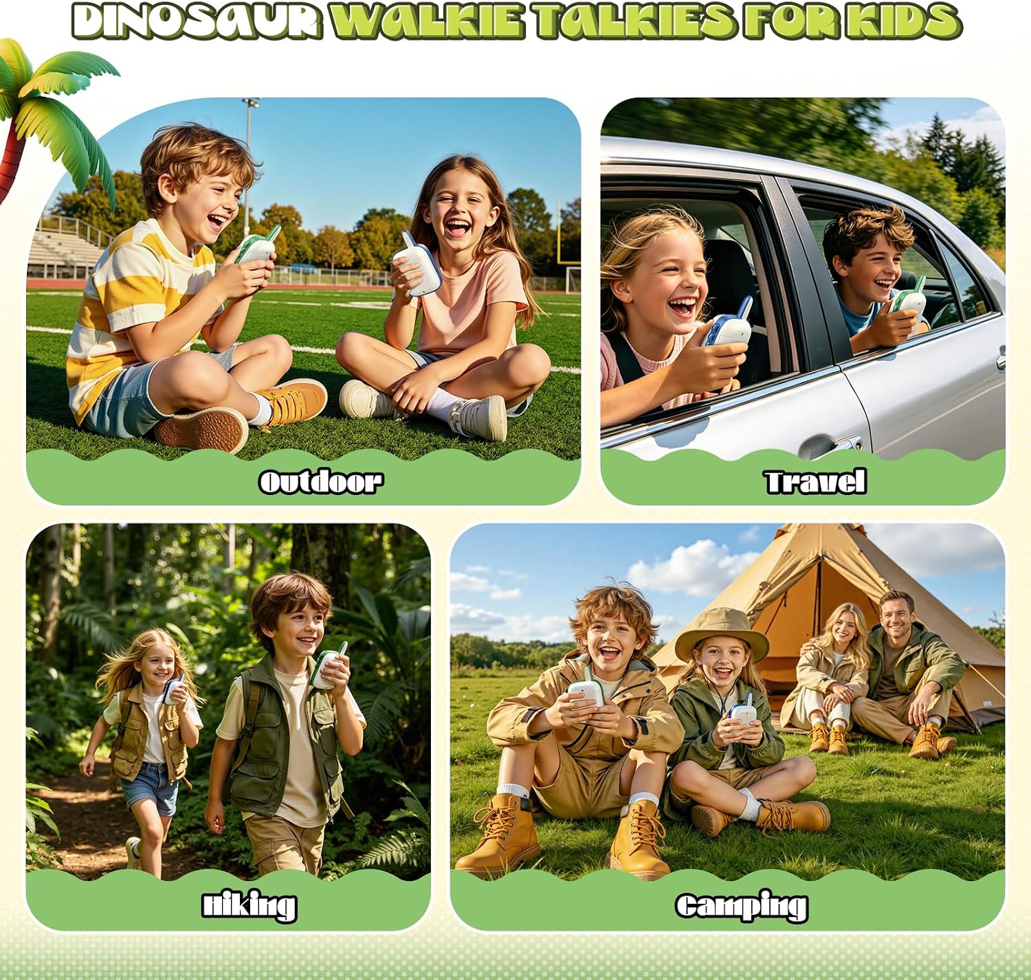 Detalle de Wootoy Walkie Talkies: Dinosaur Toy Two-Way Radios for 3–10 Year Olds
