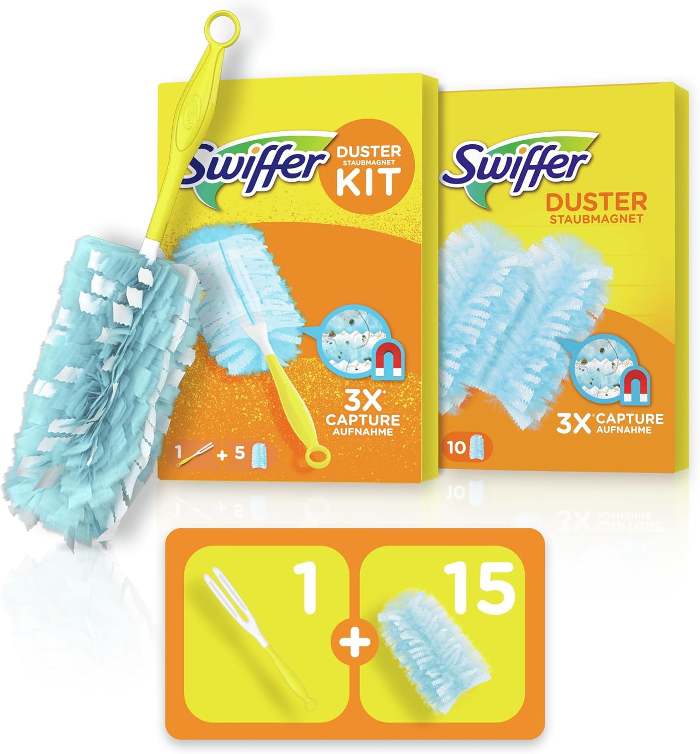 Thumbnail 6 de Swiffer Duster Plumeau Kit de démarrage (1 manche + 13 recharges) anti-poussière
