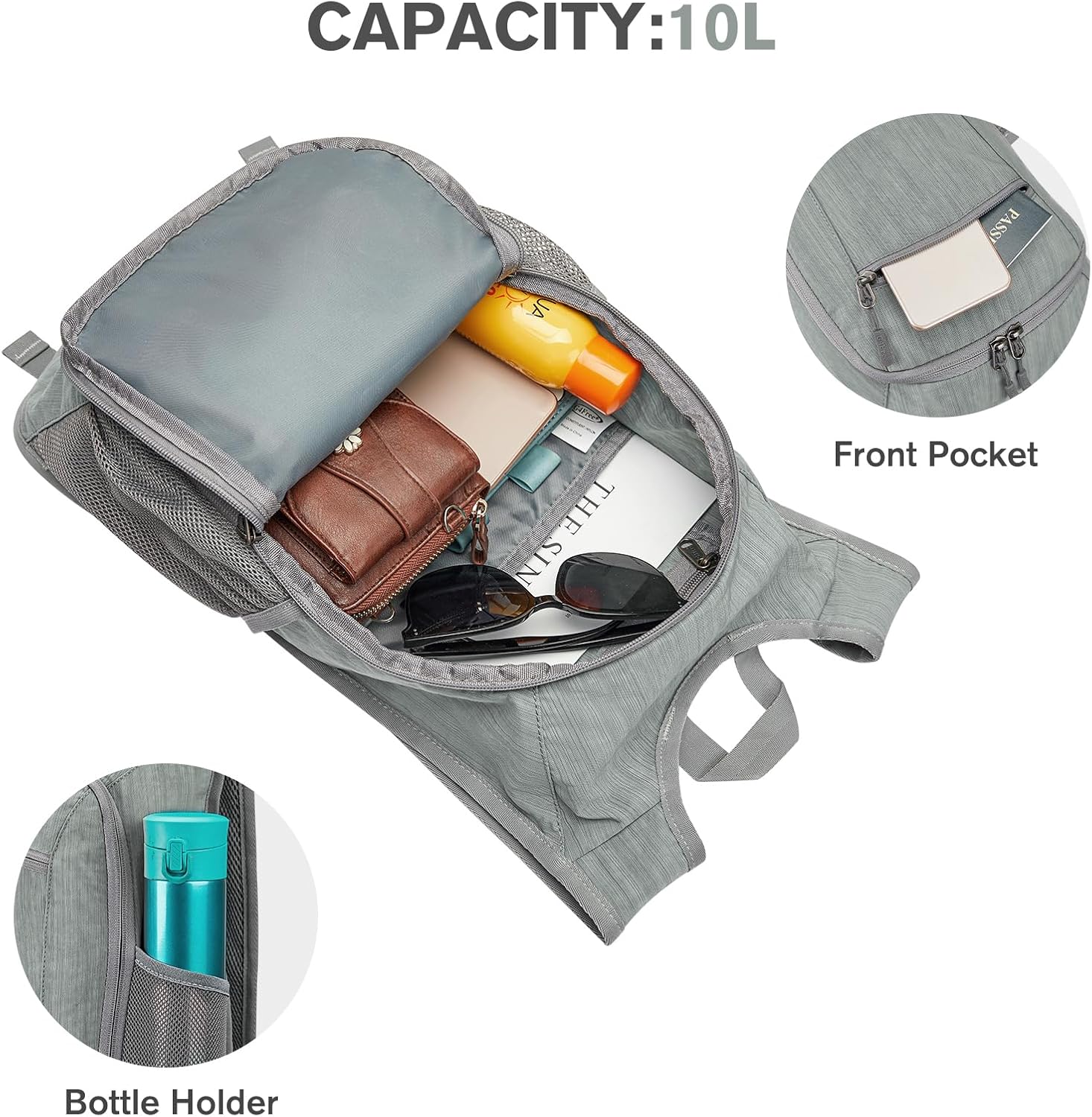 Detalle de G4Free 15L Lightweight Foldable Hiking Backpack