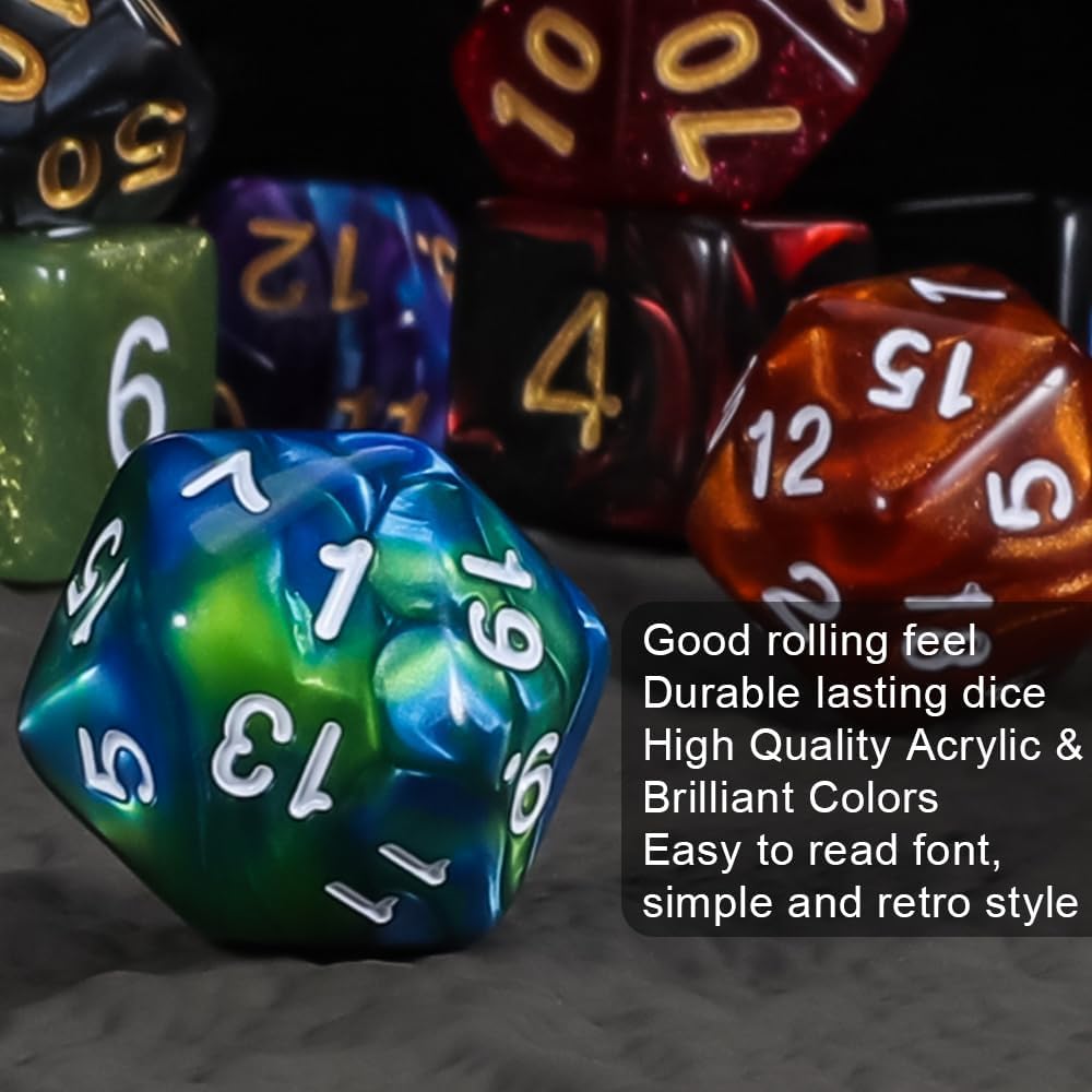 Detalle de QMAY DND dice set 175 polyhedral