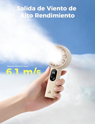 Detalle de Aecooly Mini Ventilador de Mano USB Recargable 10h Enfriamiento Máximo
