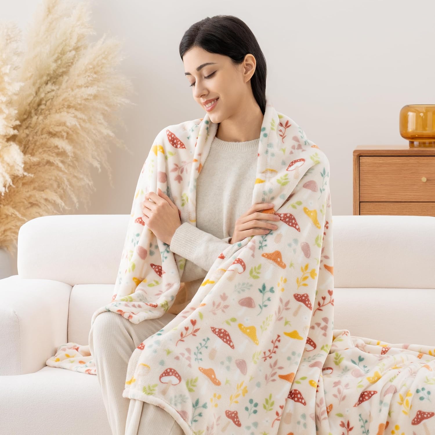 Thumbnail 2 de Luxury Printed Fleece Warm Blanket 108×90 in 🛋