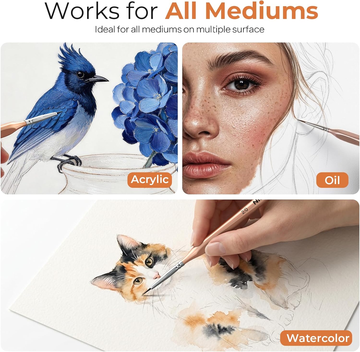 Thumbnail 6 de Nicpro Fine Paint Brushes 5 PCS – Extra Fine 3/0 Detail Set for Miniatures and Nuanced Art
