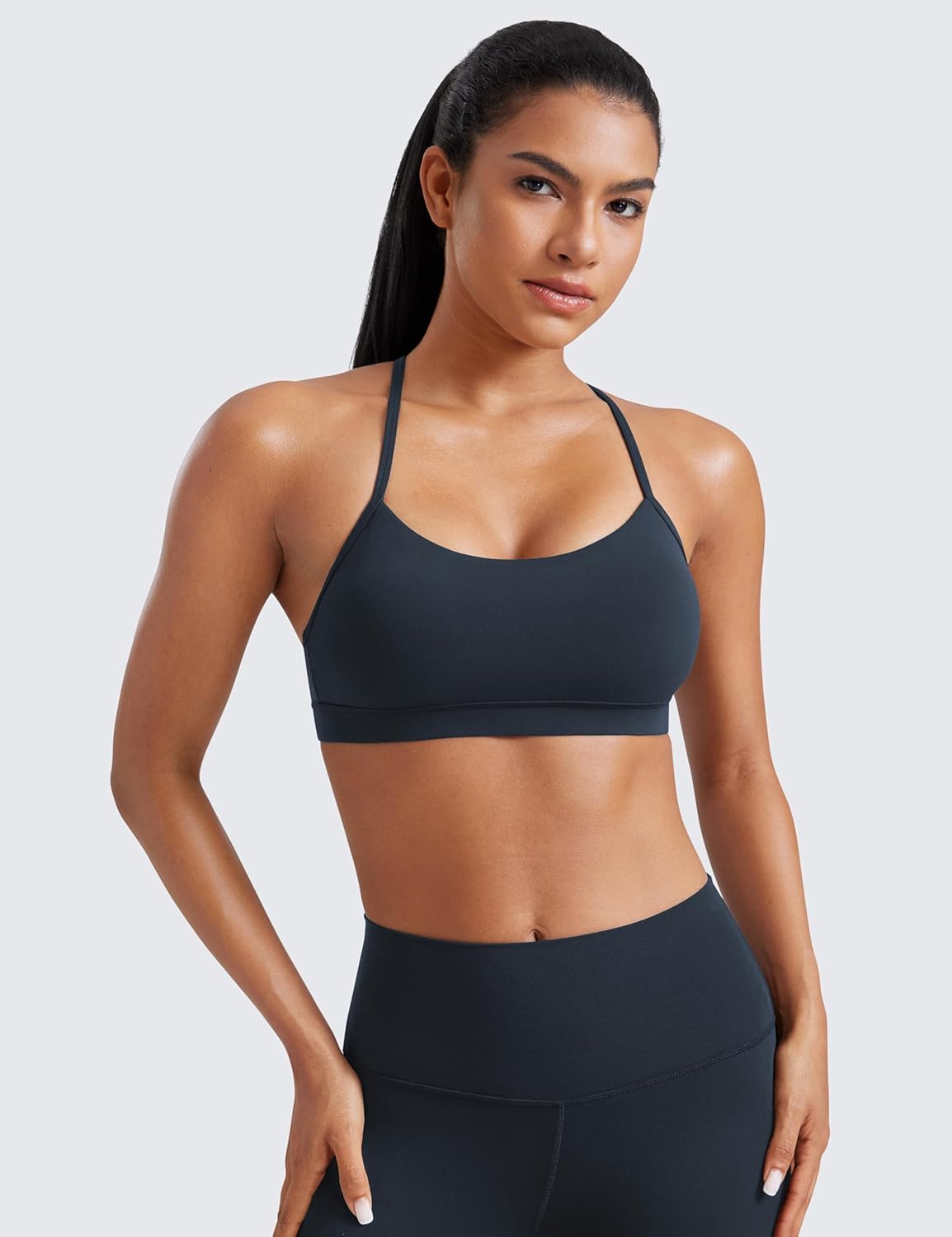 Detalle 2 de CRZ YOGA Butterluxe Padded Sports Bra – Low Impact Y Back, Strappy Racerback for Yoga and Light Workouts