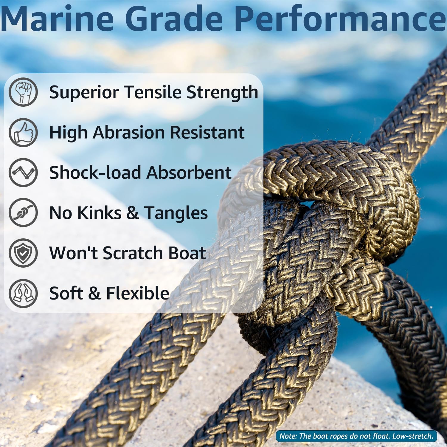 Detalle 2 de PACTHSD Boat Dock Lines 1/2" x 15' Rope