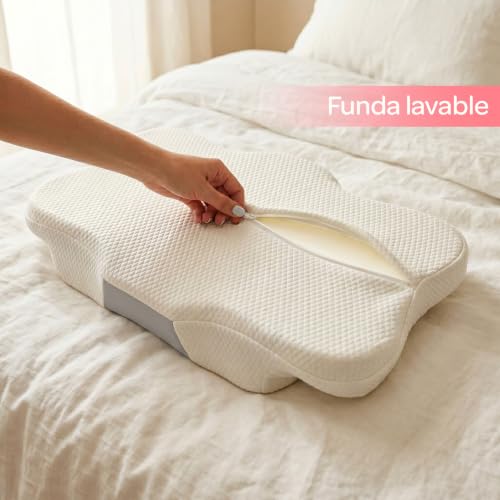 Thumbnail 1 de Todocama Almohada Cervical Viscoelástica 60x40 cm: ergonómica con dos alturas y funda antiácaros