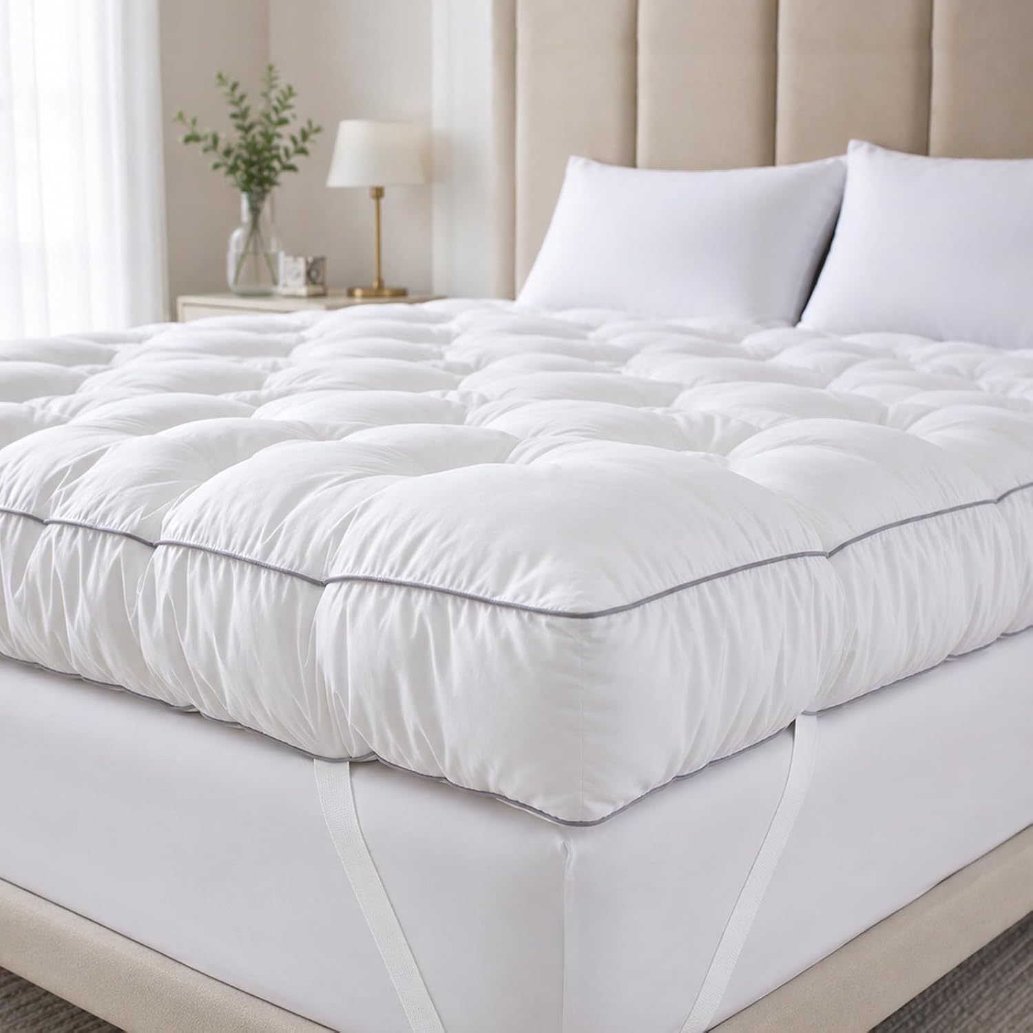 Detalle de SHOUREN DZMT5-K-0811 King Mattress Topper, 5-Inch Gel Memory Foam