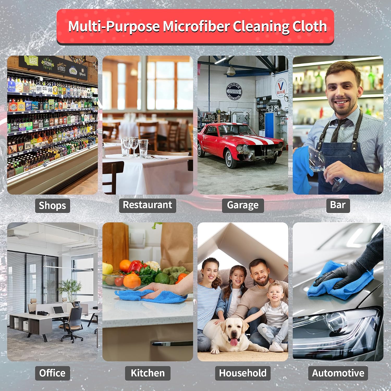 Thumbnail 6 de HOMERHYME Shop Towels: 100-Pack Microfiber Cloths (11.5" x 11.5"), Lint-Free & Scratch-Free for Cars, Garages, and More
