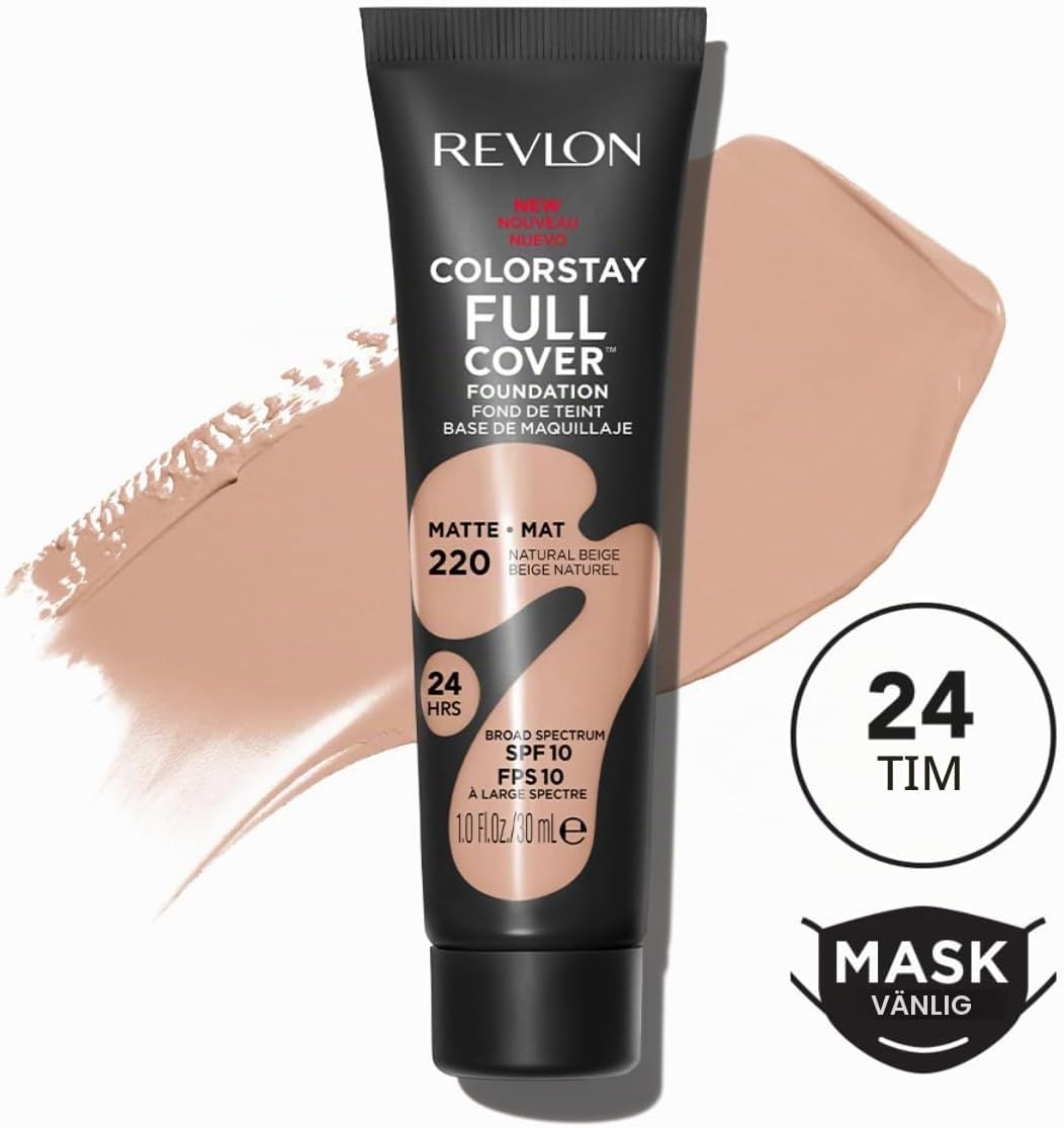 Detalle de Revlon ColorStay Full Cover foundation, matt finish, 30 ml, naturlig beige (220)