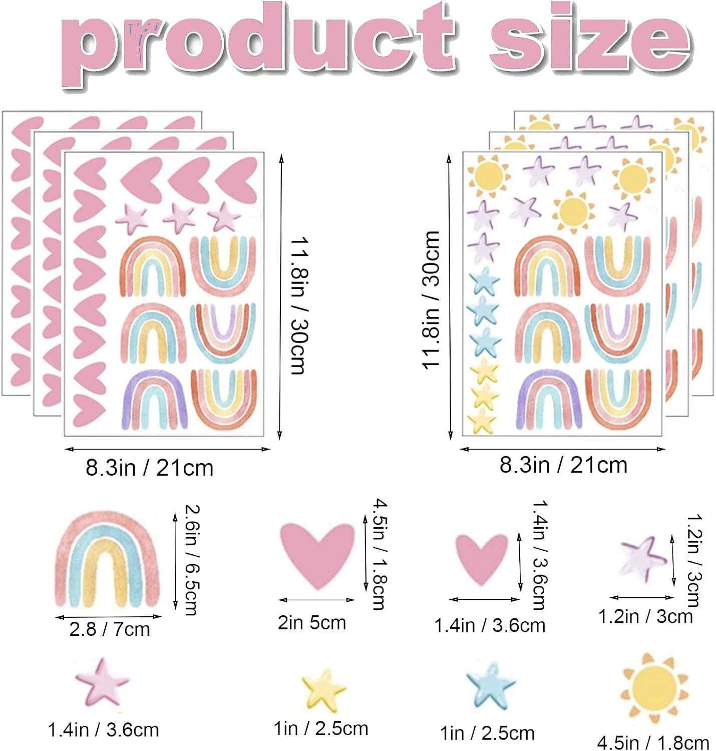 Detalle de Rainbow Wall Decals, 123 Pieces