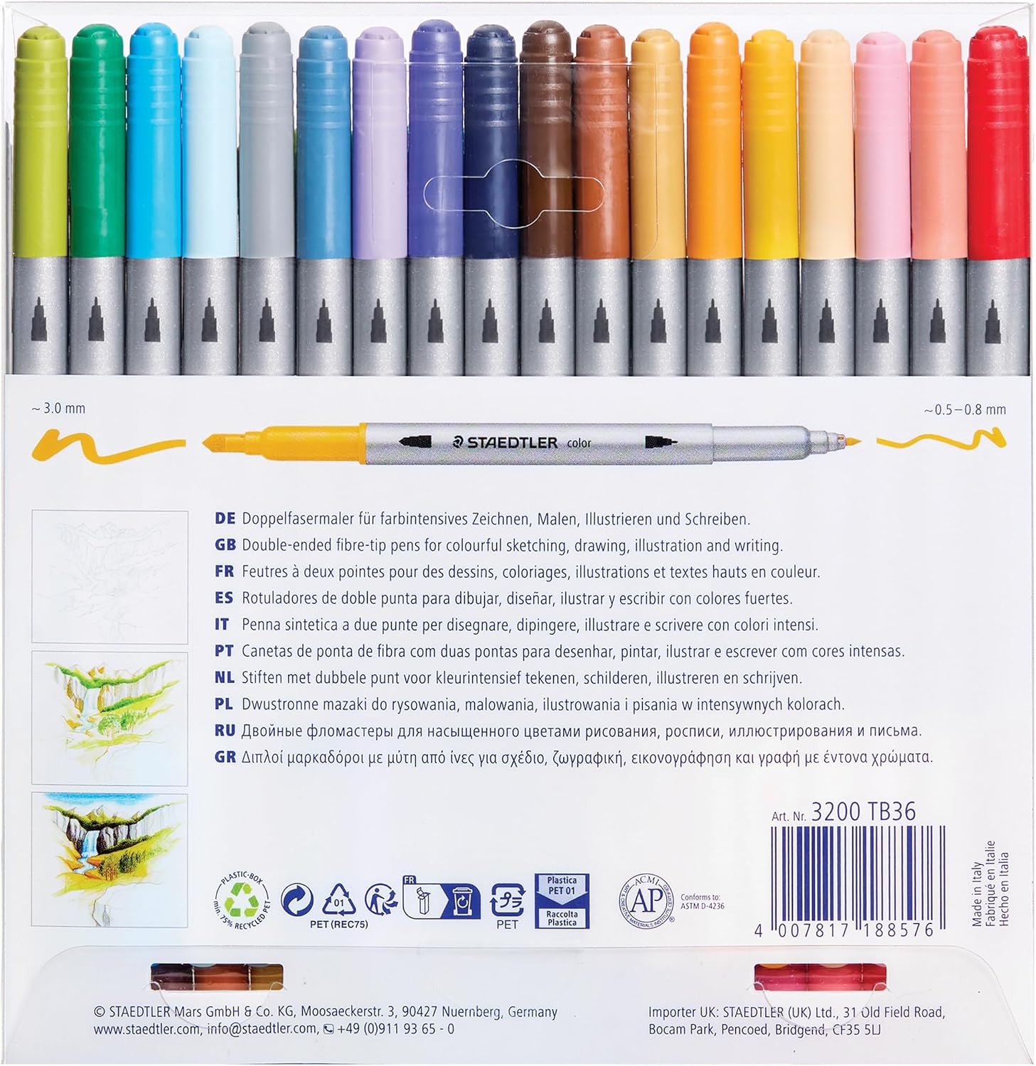 Detalle 2 de STAEDTLER Design Journey 3200 TB36 — Rotuladores lettering 36 ✍