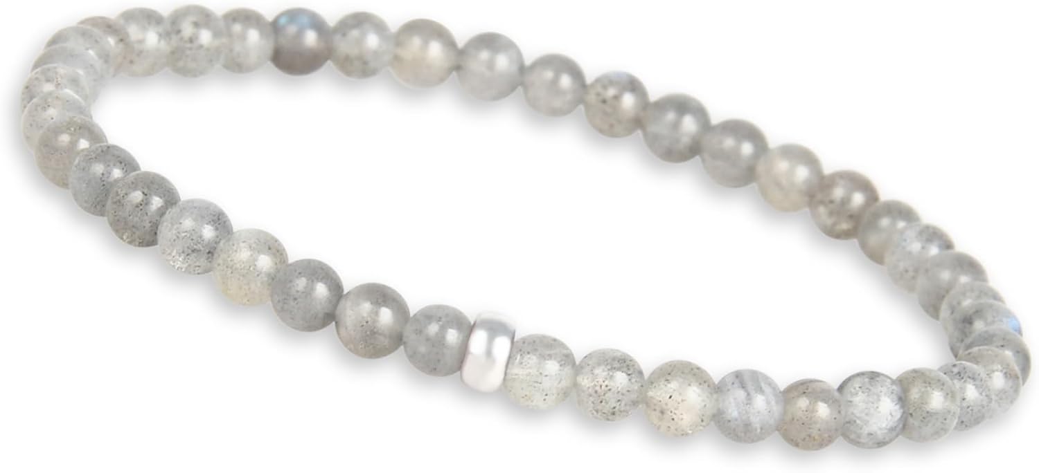 Thumbnail 6 de Bracelet en perles naturelles et argent 925 — Bracelet en pierres précieuses 4 mm pour femme