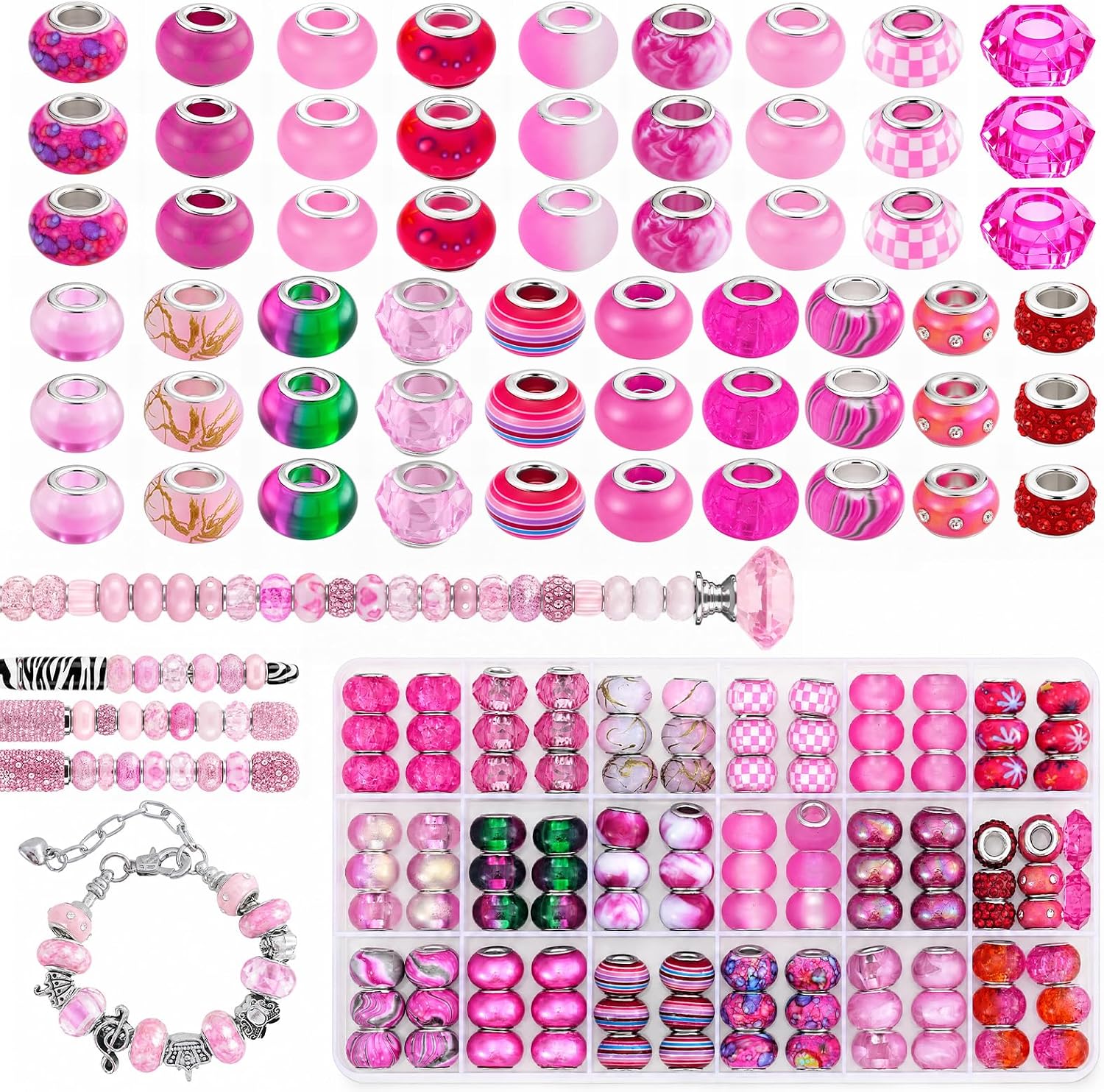 Detalle de VICTLOV Large-Hole Spacer Beads, 220-Piece Kit