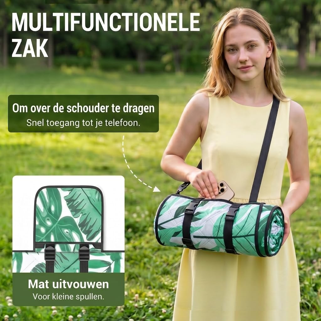 Detalle de WolfWise 26004 picknickkleed 200 x 200 cm, waterdicht en zandbestendig