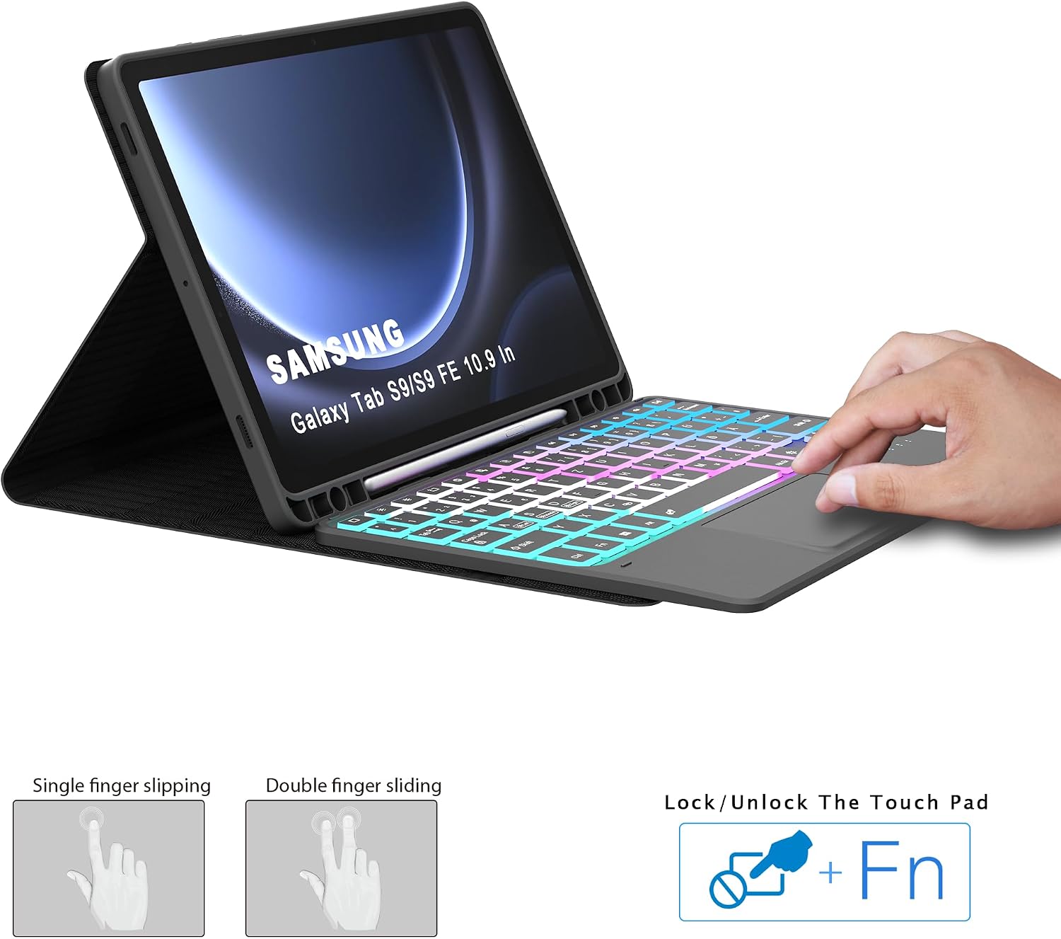 Detalle 1 de ROOFEI Hülle mit Tastatur 10,9 Zoll