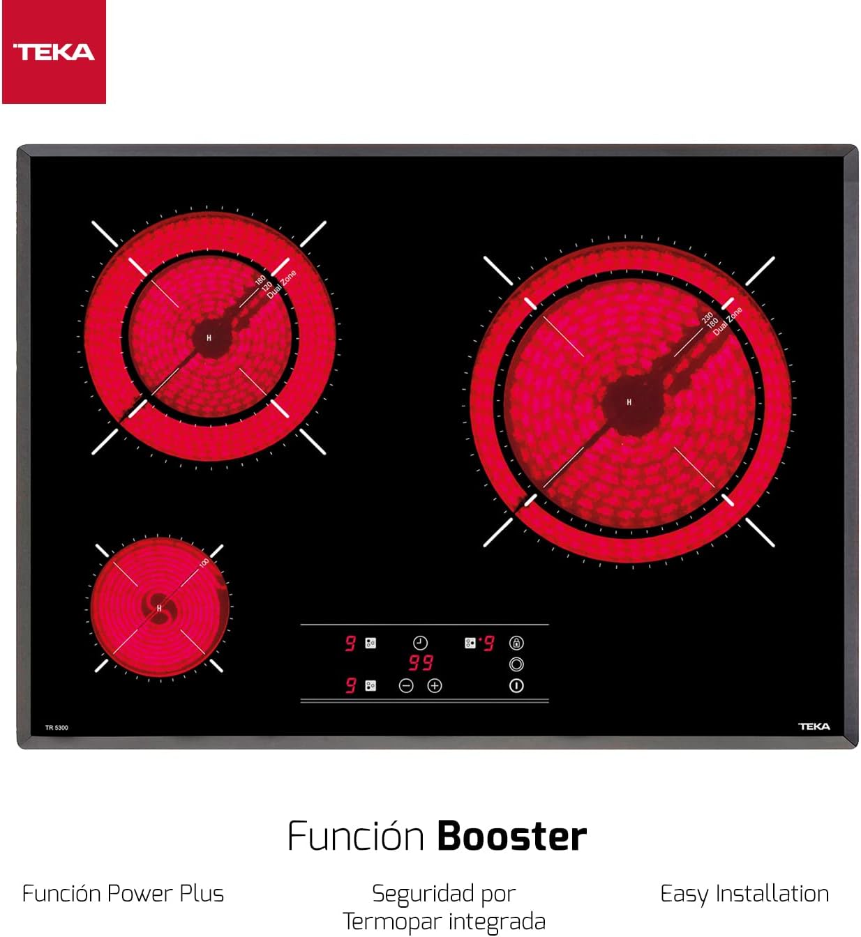 Detalle 2 de Teka TR PRO 5300 Vitrocerámica 3 Fuegos ⚫ Control táctil