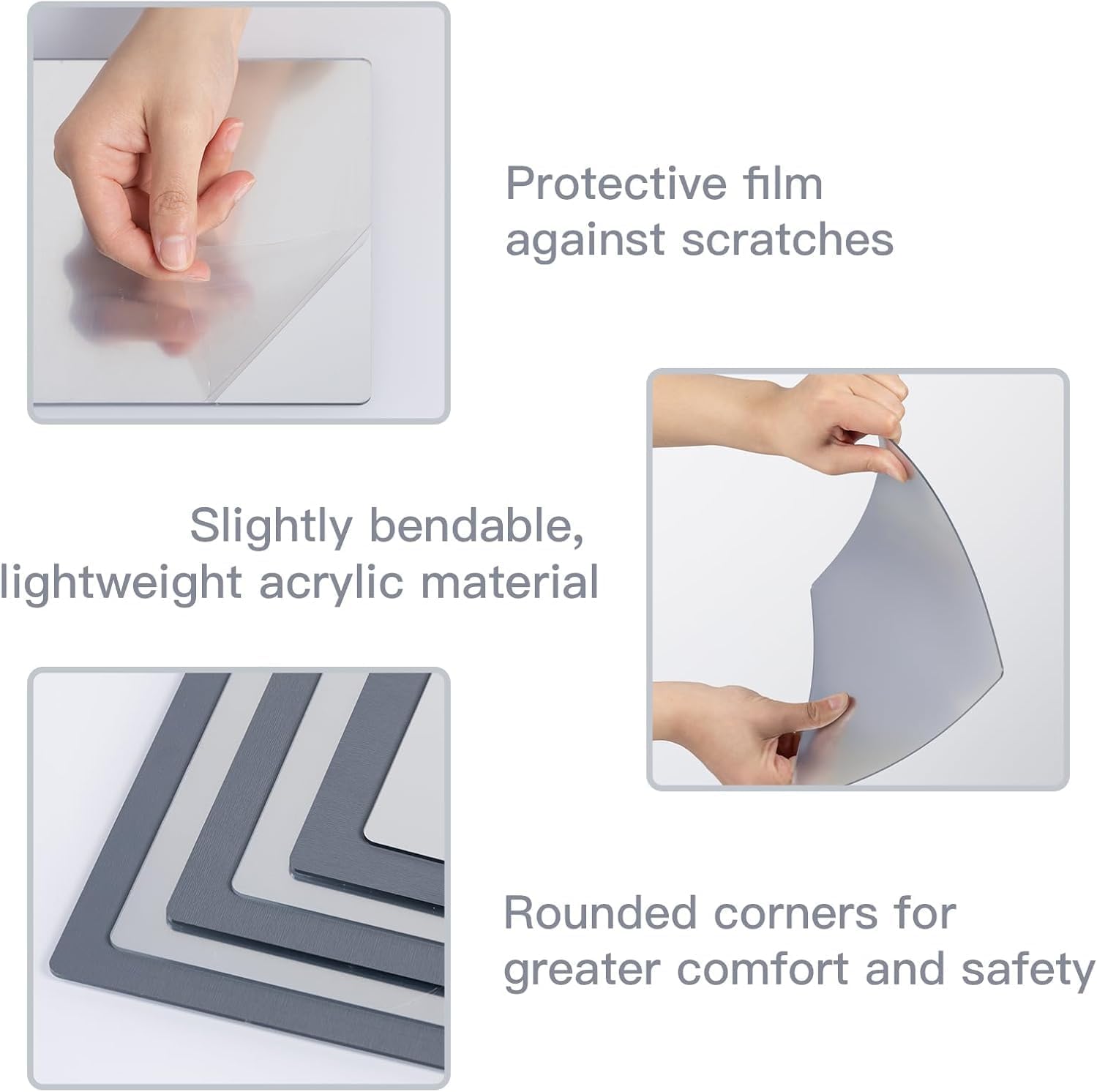 Detalle de Hode 10 Pieces Acrylic Stick on Mirror Tiles (30x30cm, 2mm Thick) – Self-Adhesive, Flexible, Safe Wall Decor