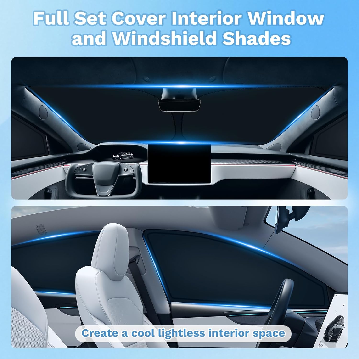 Detalle 2 de KUST Car Window Shades for Chrysler Pacifica (2017-2025 / 2026) — 8-Piece Privacy & UV Block Set