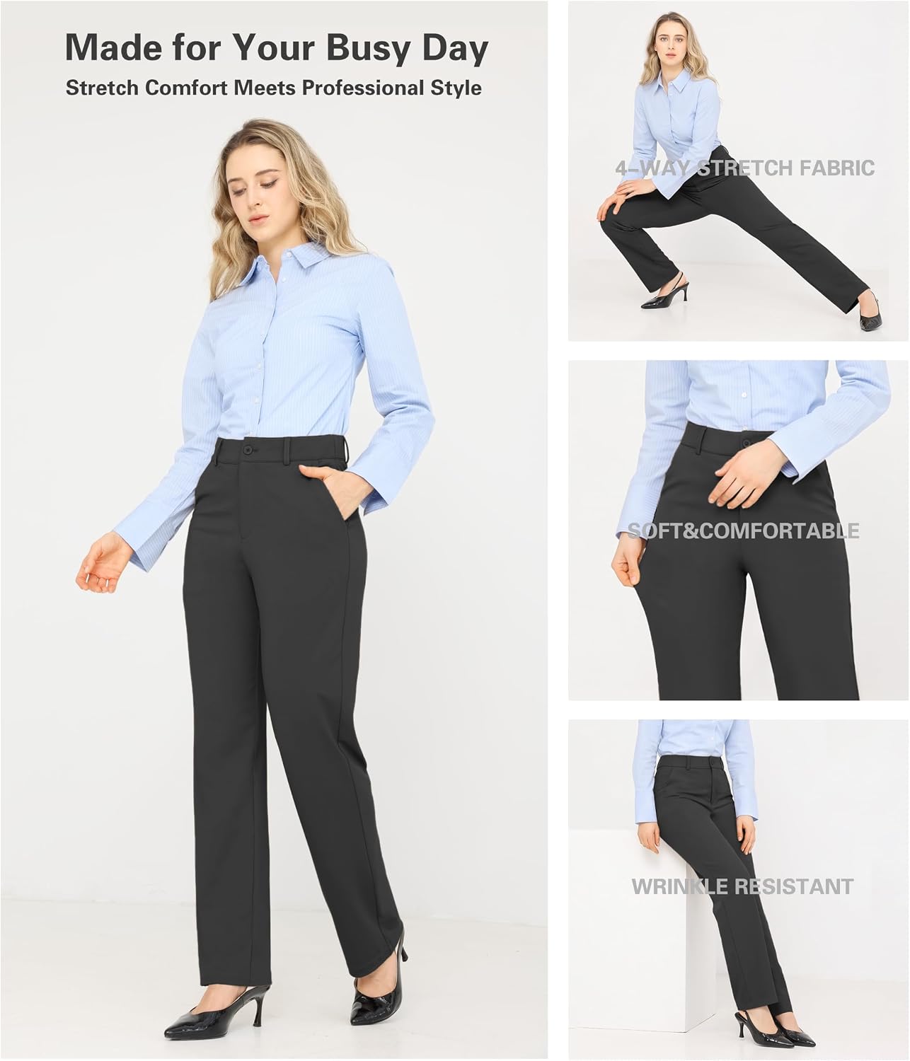 Thumbnail 4 de Bamans Dress Pants Women High Waisted 13 Inseam Options 📄