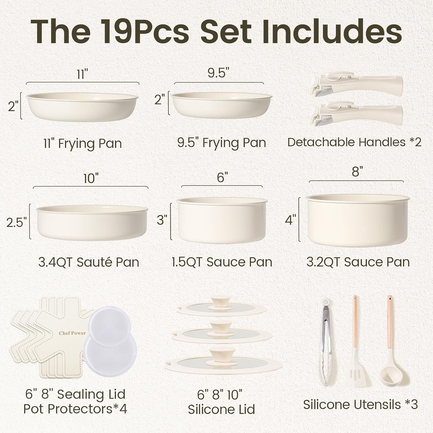Thumbnail 1 de Chef Power Ceramic Cookware Set, 19-Pc ⚙