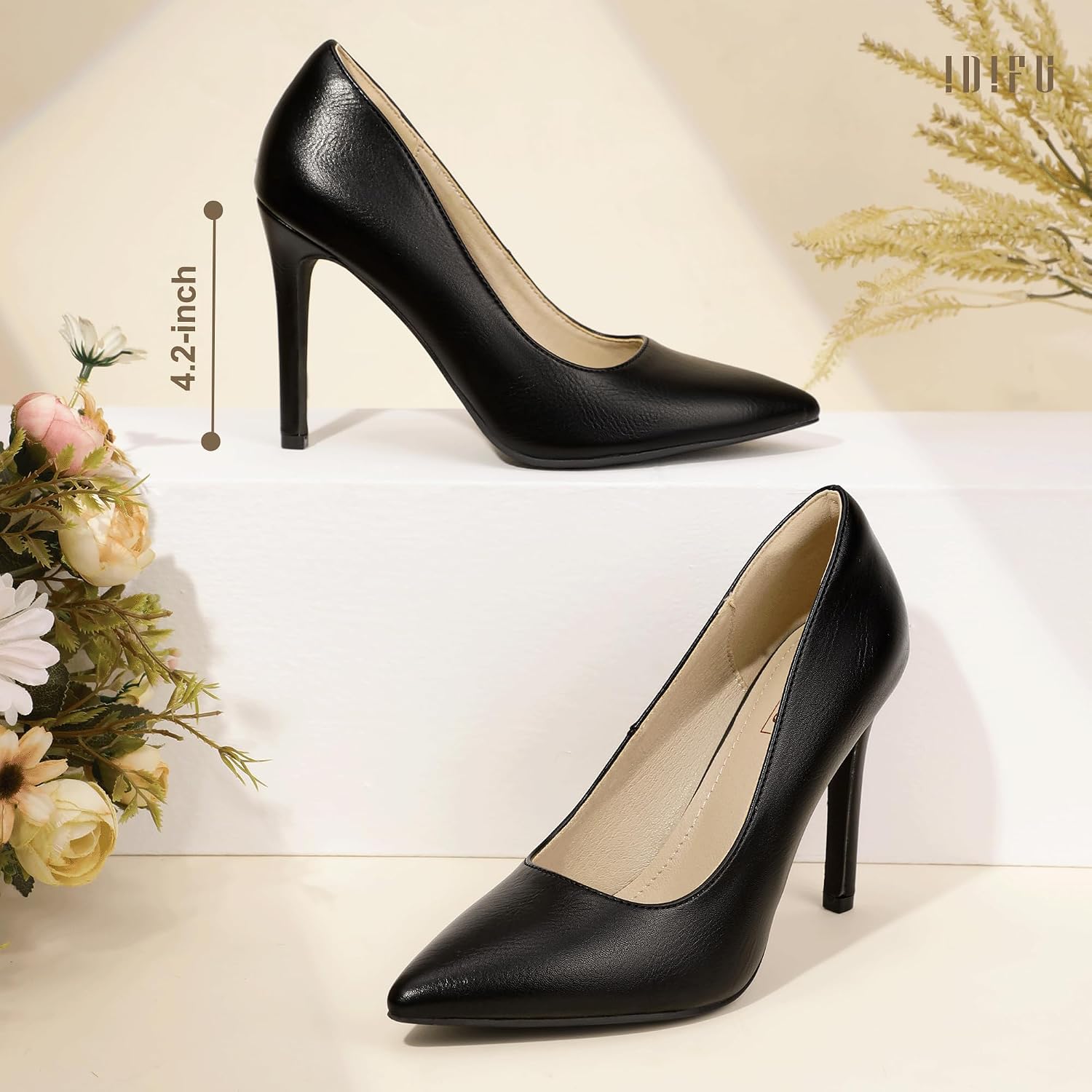 Detalle 2 de IDIFU Women's Pumps, 4-Inch Heels